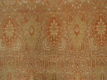 Brown 8'0" x 9'10" Oushak And Peshawar Hand knotted Wool Rug - Sku: O091417
