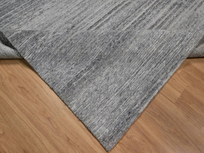 Modern / Contemporary hand-knotted wool rug in Gray, 8' x 9'10" — SKU O091418 (view 6)