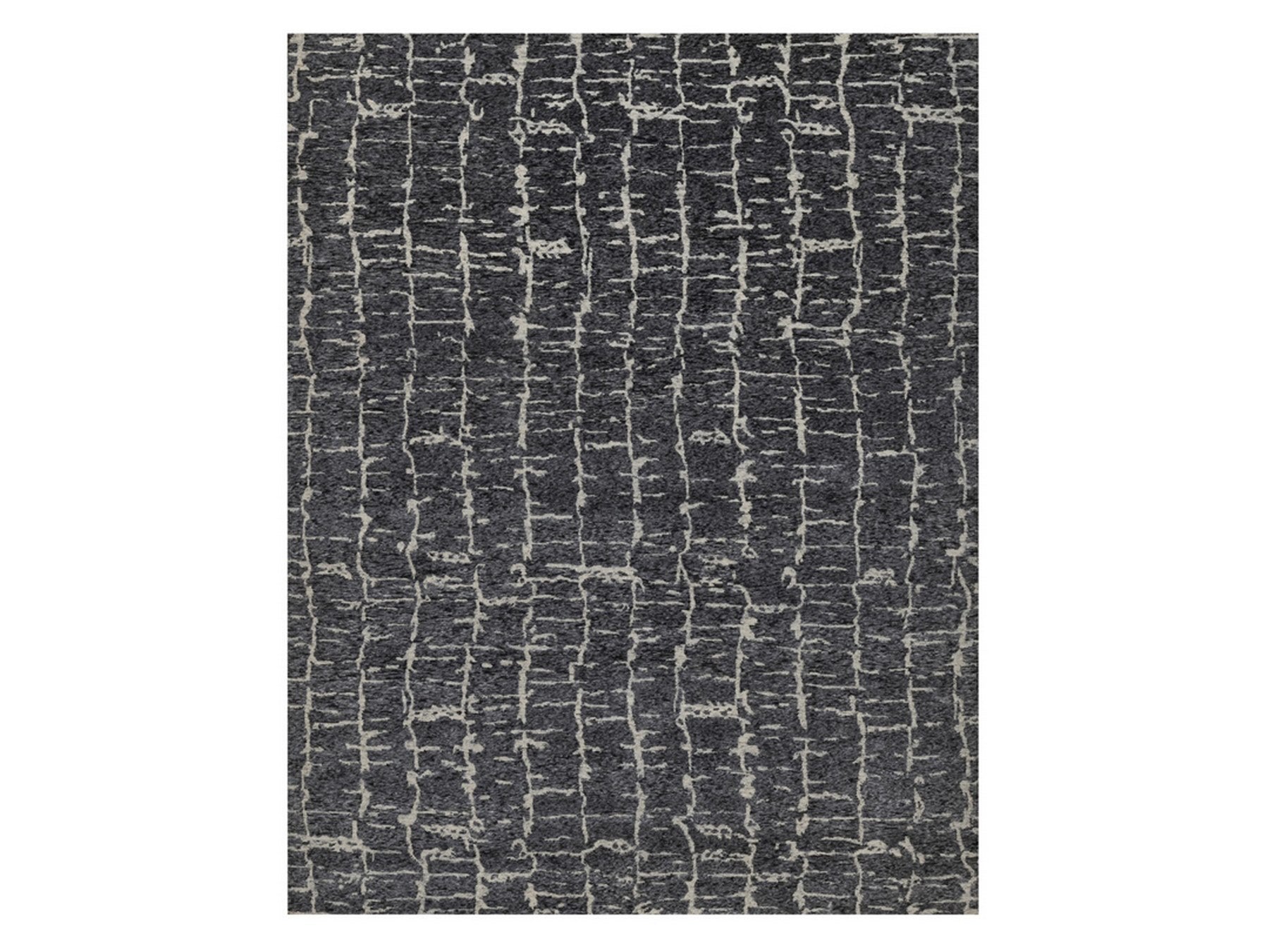 Black 7'11" x 10'1" Modern and Contemporary Hand knotted Wool Rug - Sku: O091419