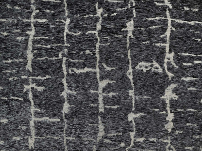Black 7'11" x 10'1" Modern and Contemporary Hand knotted Wool Rug - Sku: O091419