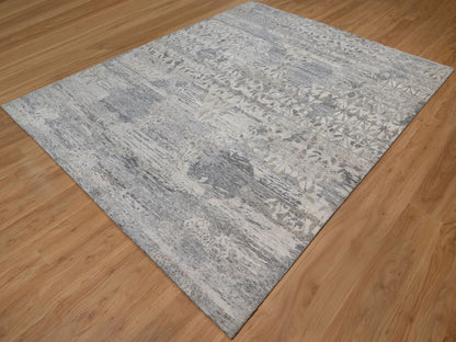 Modern / Contemporary hand-knotted wool rug in Ivory, 8' x 10'1" — SKU O091422 (view 3)