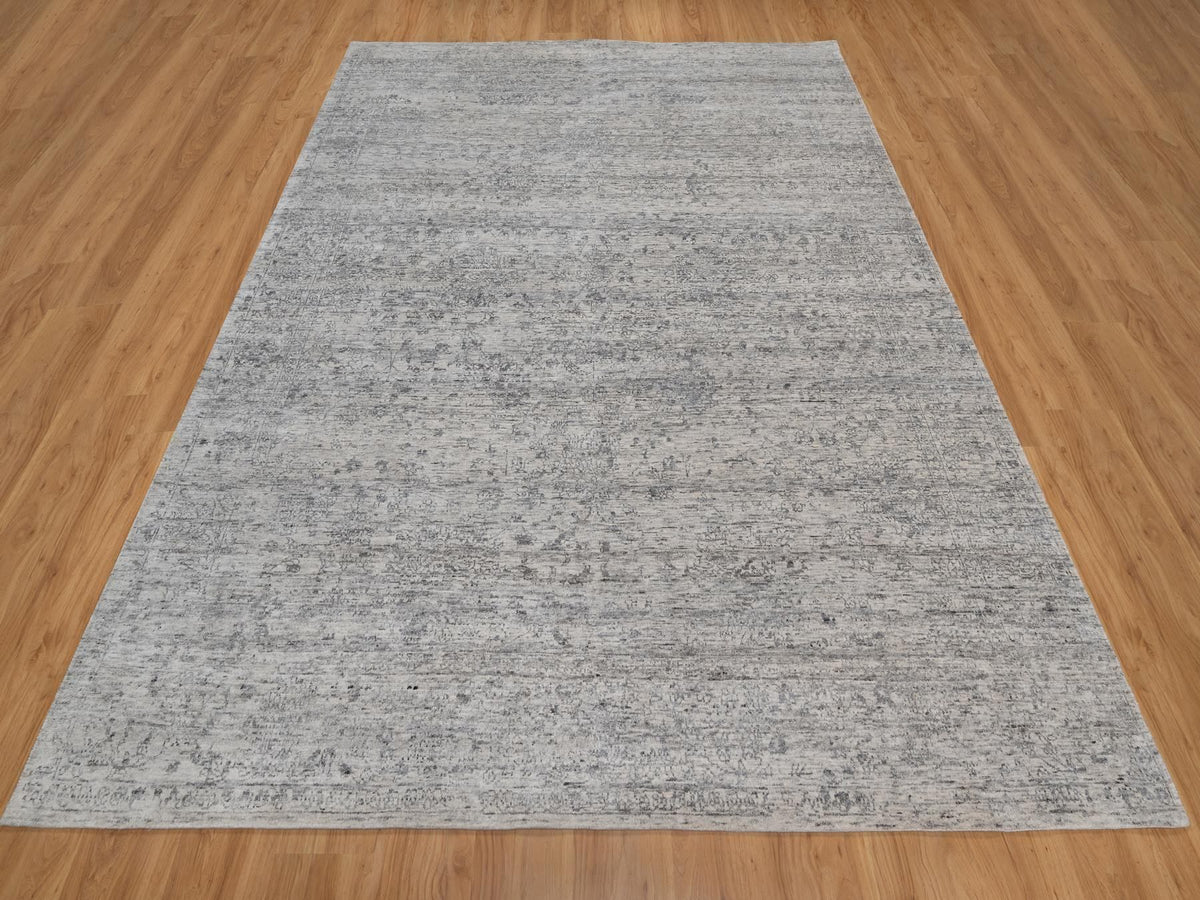 Modern / Contemporary hand-knotted wool rug in Ivory, 7'10" x 10' — SKU O091423 (view 2)