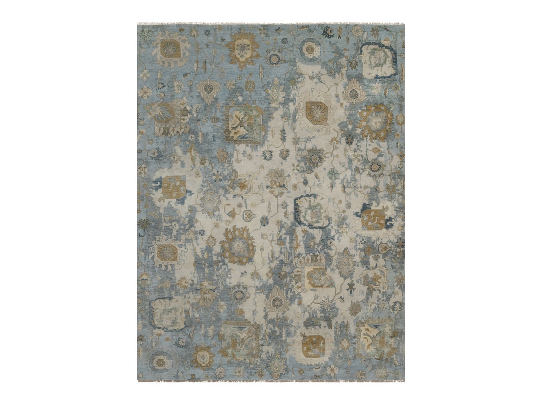 Oushak Oushak hand-knotted wool rug in Ivory, 9'2" x 12' — SKU O091424