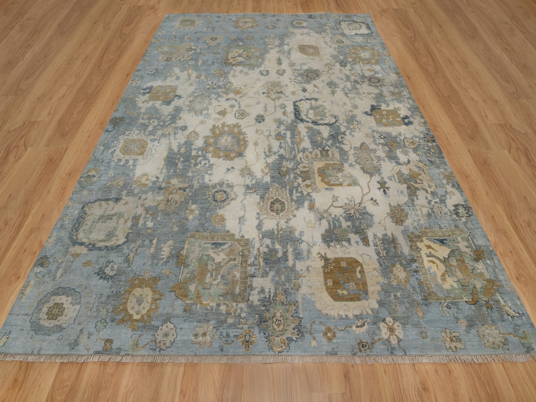 Oushak Oushak hand-knotted wool rug in Ivory, 9'2" x 12' — SKU O091424 (view 2)