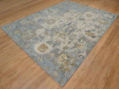 Ivory 9'2" x 12'0" Oushak And Peshawar Hand knotted Wool Rug - Sku: O091424