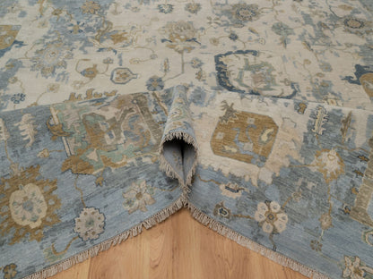 Ivory 9'2" x 12'0" Oushak And Peshawar Hand knotted Wool Rug - Sku: O091424