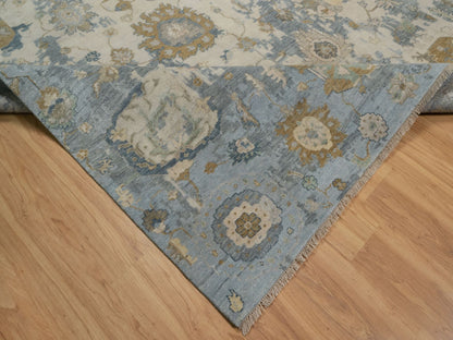 Ivory 9'2" x 12'0" Oushak And Peshawar Hand knotted Wool Rug - Sku: O091424