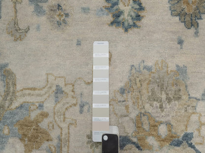 Ivory 9'2" x 12'0" Oushak And Peshawar Hand knotted Wool Rug - Sku: O091424