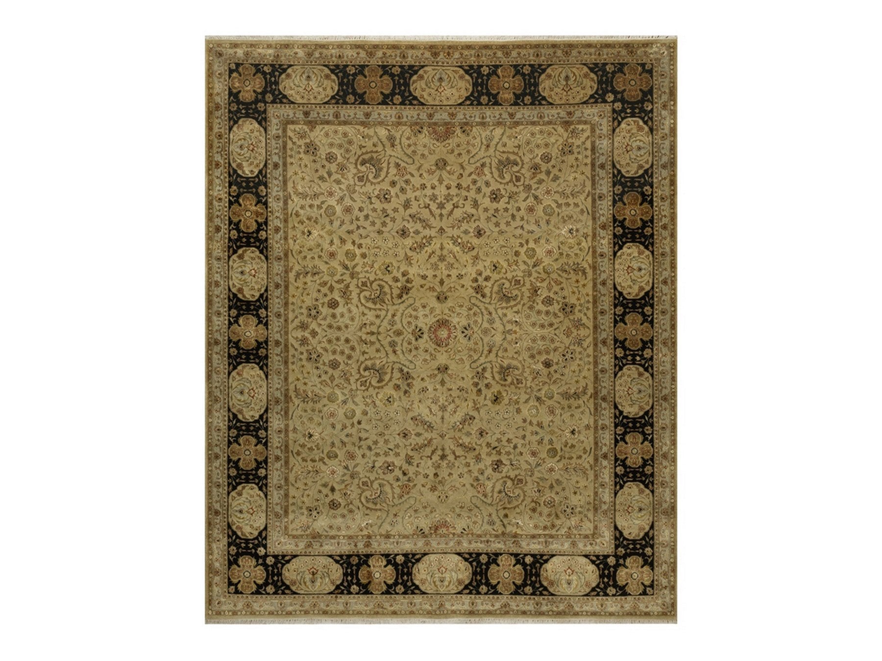 Brown 7'11" x 10'0" Fine Oriental Hand knotted Wool/Silk Rug - Sku: O091431