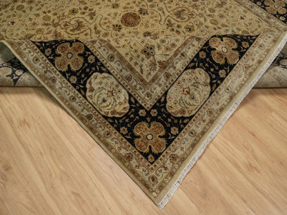 Brown 7'11" x 10'0" Fine Oriental Hand knotted Wool/Silk Rug - Sku: O091431