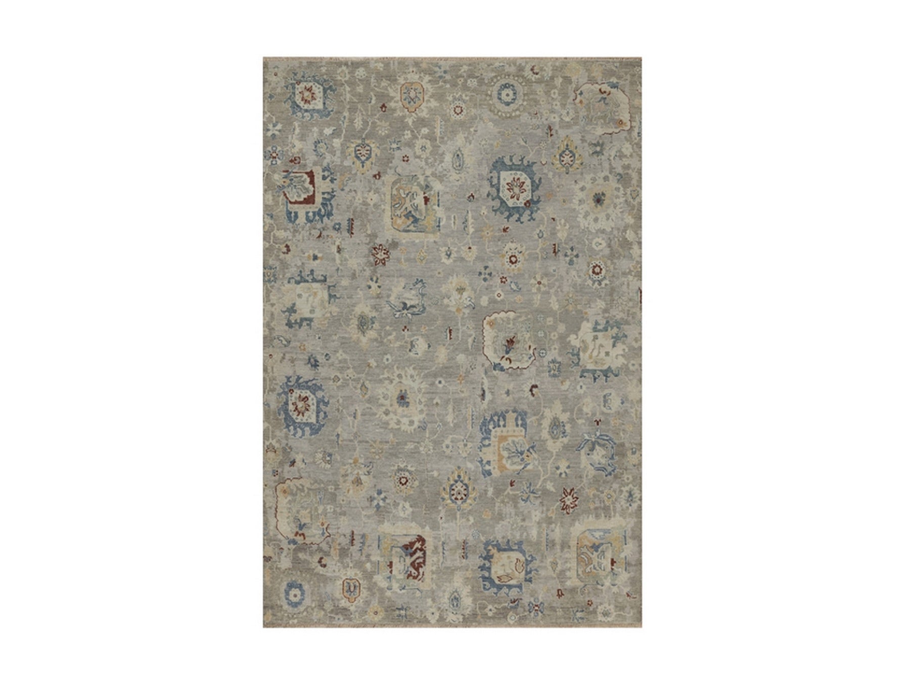 Oushak Oushak hand-knotted wool rug in Gray, 6'1" x 9' — SKU O091433