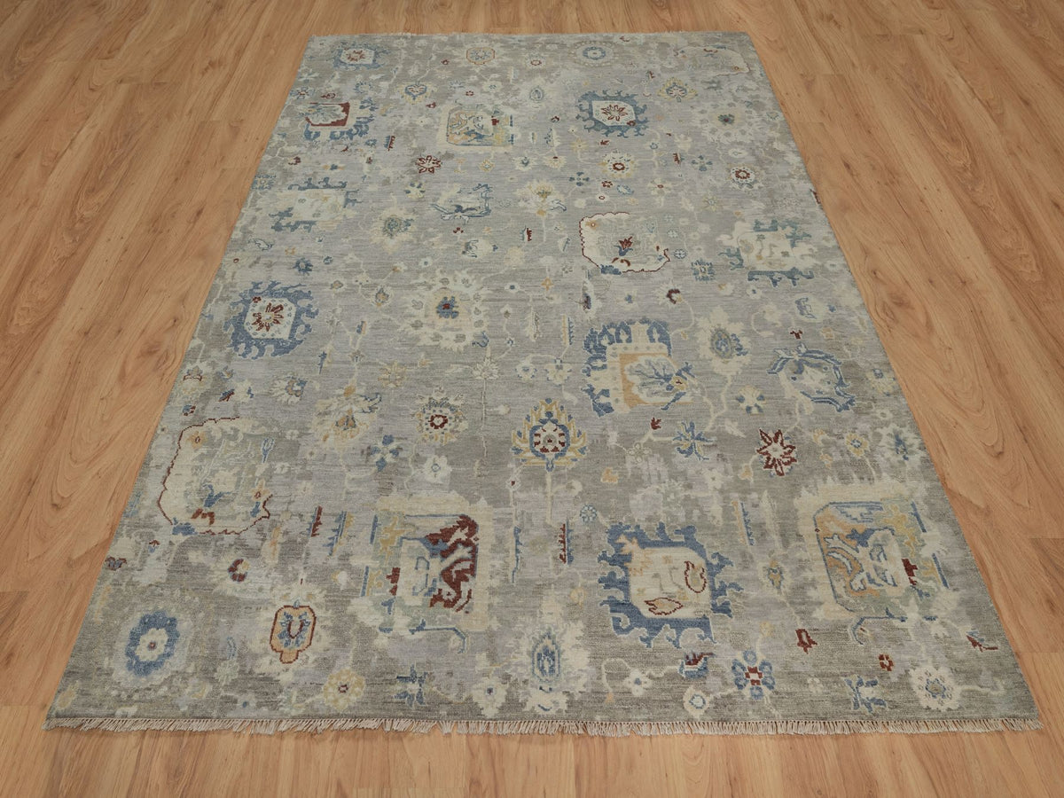 Oushak Oushak hand-knotted wool rug in Gray, 6'1" x 9' — SKU O091433 (view 2)