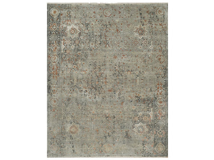 Grey 7'9" x 9'11" Mamluk Hand knotted Wool Rug - Sku: O091442