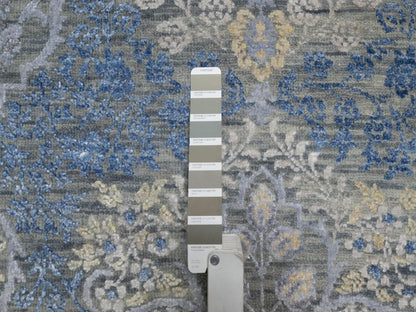 Transitional hand-knotted wool/silk rug in Gray, 7'11" x 10' — SKU O091443 (view 7)