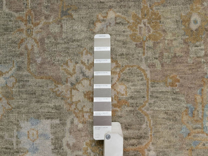 Brown 2'0" x 3'0" Oushak And Peshawar Hand knotted Wool Rug - Sku: O091449