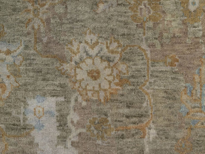 Brown 2'0" x 3'0" Oushak And Peshawar Hand knotted Wool Rug - Sku: O091449