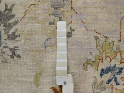 Ivory 2'1" x 3'4" Oushak And Peshawar Hand knotted Wool Rug - Sku: O091451