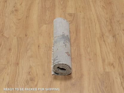 Ivory 2'1" x 3'4" Oushak And Peshawar Hand knotted Wool Rug - Sku: O091451