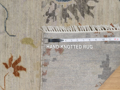 Ivory 2'1" x 3'4" Oushak And Peshawar Hand knotted Wool Rug - Sku: O091451