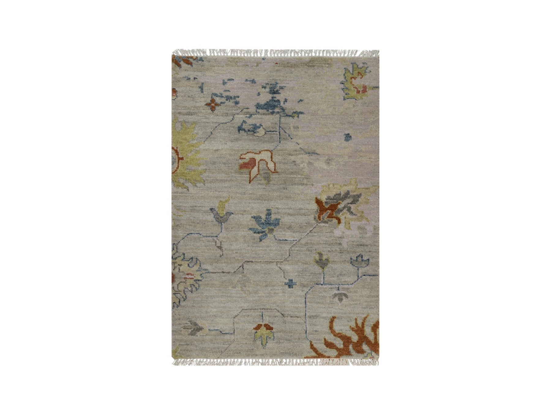 Agra Oushak hand-knotted wool rug in Gray, 2'1" x 3' — SKU O091454