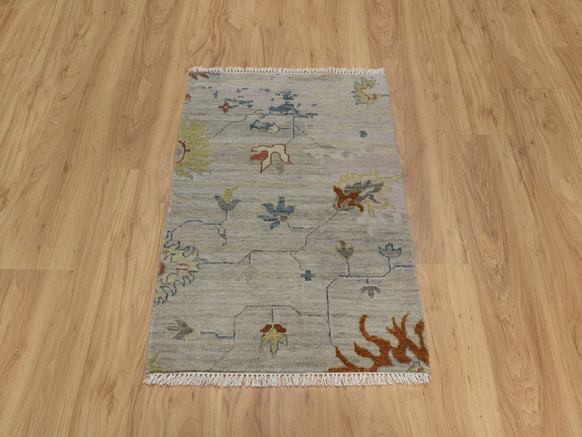 Agra Oushak hand-knotted wool rug in Gray, 2'1" x 3' — SKU O091454 (view 2)