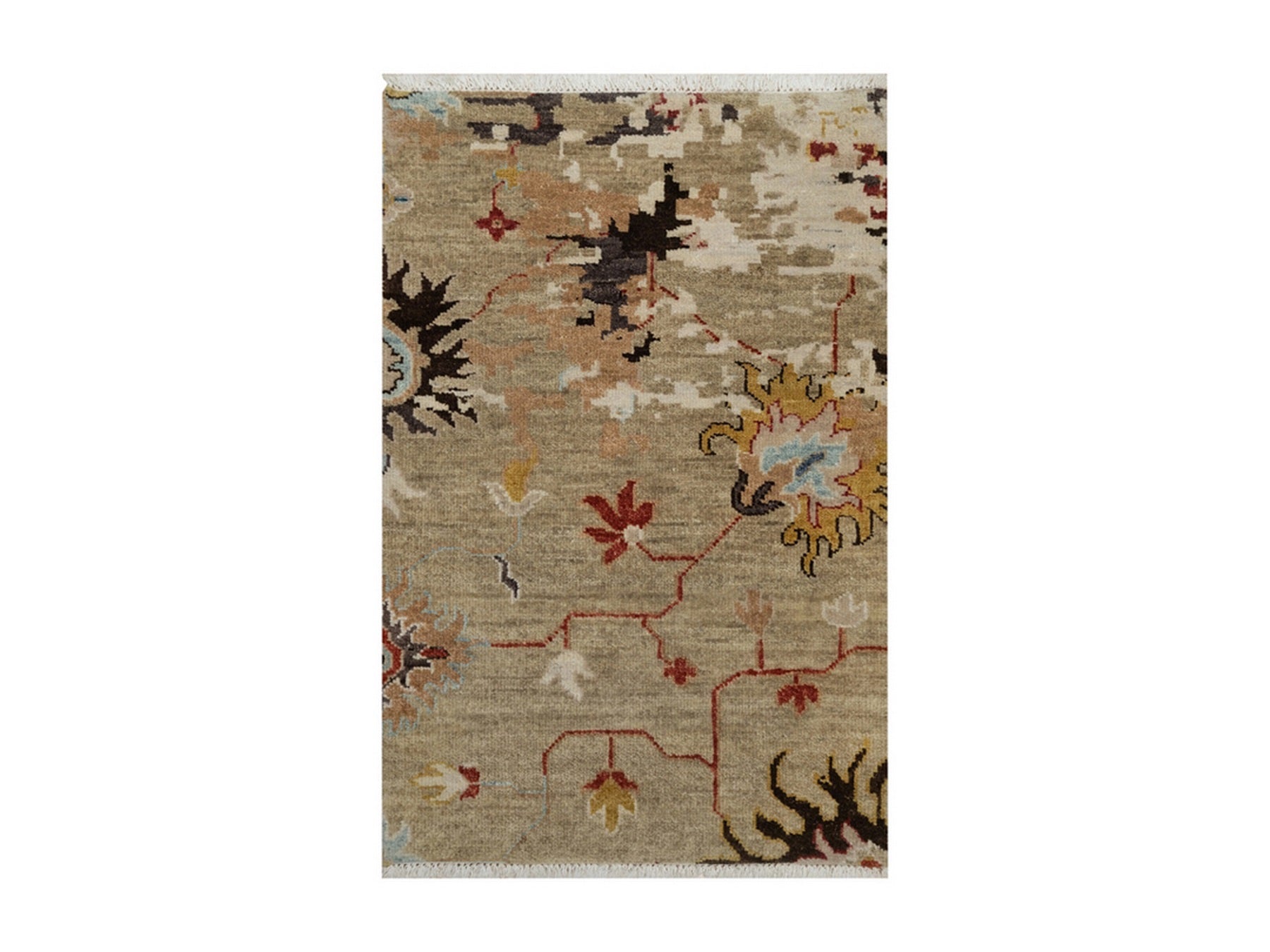 Oushak Oushak hand-knotted wool rug in Brown, 2'1" x 3'2" — SKU O091457