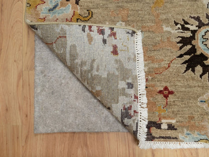 Brown 2'1" x 3'2" Oushak And Peshawar Hand knotted Wool Rug - Sku: O091457