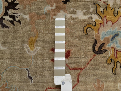 Brown 2'1" x 3'2" Oushak And Peshawar Hand knotted Wool Rug - Sku: O091457