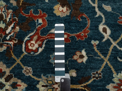 Blue 2'1" x 3'0" Oushak And Peshawar Hand knotted Wool Rug - Sku: O091461