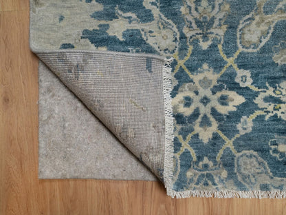 Blue 2'0" x 3'1" Oushak And Peshawar Hand knotted Wool Rug - Sku: O091462