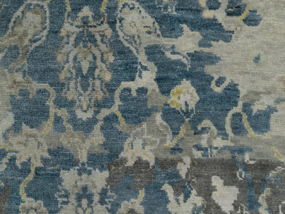 Blue 2'0" x 3'1" Oushak And Peshawar Hand knotted Wool Rug - Sku: O091462