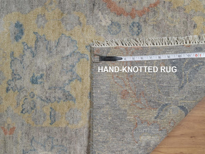Beige 2'0" x 3'1" Oushak And Peshawar Hand knotted Wool Rug - Sku: O091463