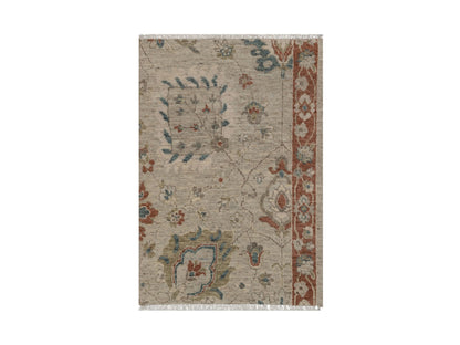 Beige 2'2" x 3'1" Oushak And Peshawar Hand knotted Wool Rug - Sku: O091464