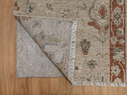 Beige 2'2" x 3'1" Oushak And Peshawar Hand knotted Wool Rug - Sku: O091464