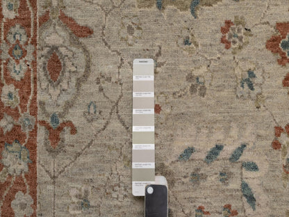 Beige 2'2" x 3'1" Oushak And Peshawar Hand knotted Wool Rug - Sku: O091464