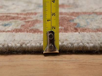 Beige 2'2" x 3'1" Oushak And Peshawar Hand knotted Wool Rug - Sku: O091464