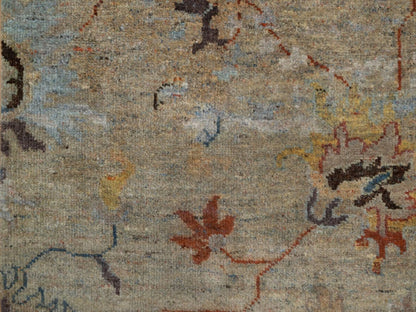 Brown 2'1" x 3'1" Oushak And Peshawar Hand knotted Wool Rug - Sku: O091466