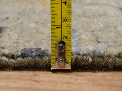 Brown 2'1" x 3'1" Oushak And Peshawar Hand knotted Wool Rug - Sku: O091466