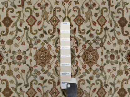 Kashan Fine Oriental hand-knotted wool runner in Ivory & Blue, 3' x 15'6" — SKU O091474 (view 4)