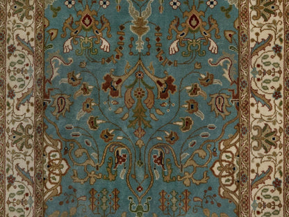 Blue 2'9" x 19'8" Fine Oriental Hand knotted Wool Rug - Sku: O091477