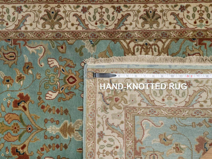 Blue 2'9" x 19'8" Fine Oriental Hand knotted Wool Rug - Sku: O091477