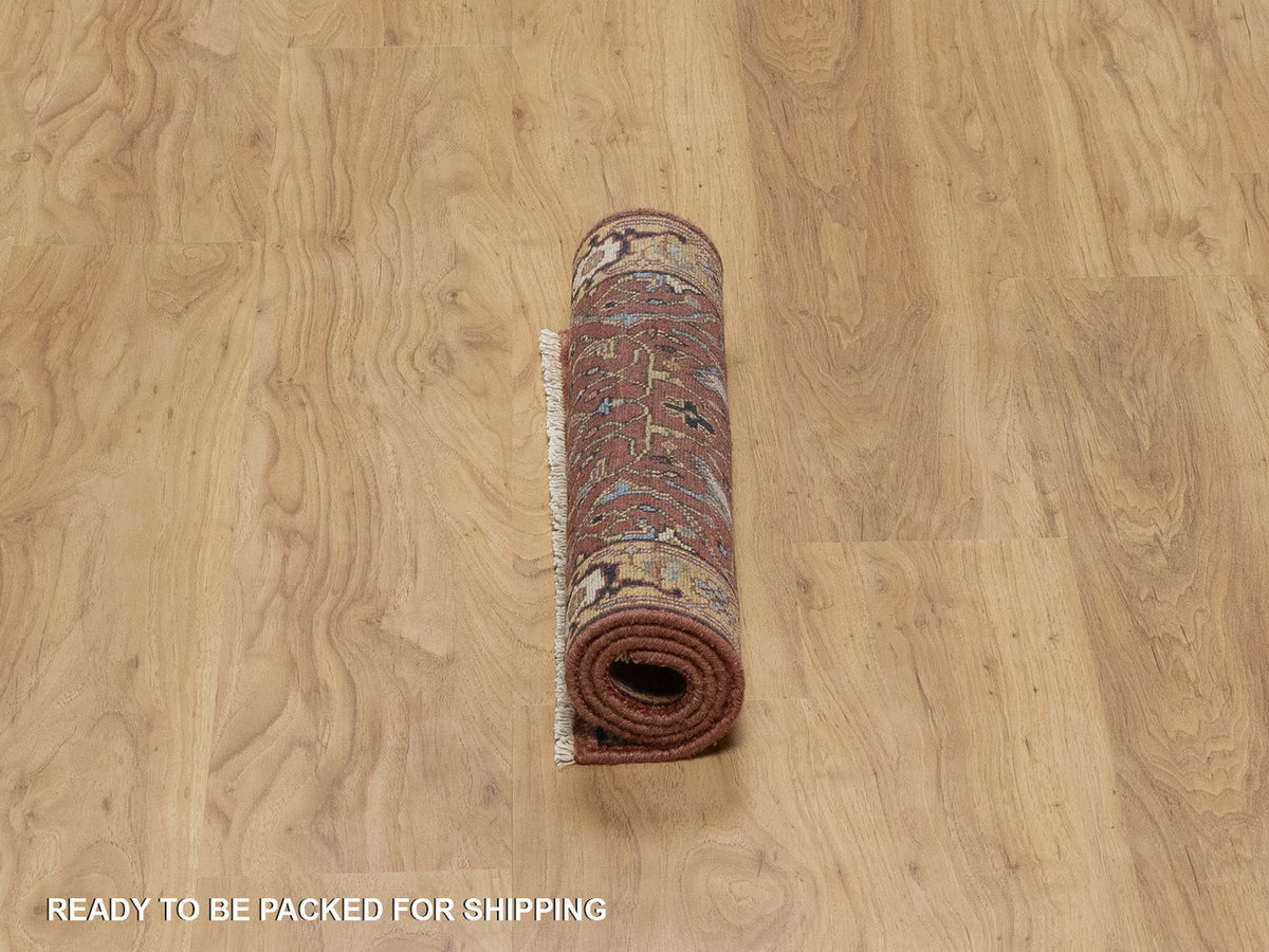 Heriz Heriz hand-knotted wool rug in Red & Gold, 2'1" x 3'3" — SKU O091484 (view 6)