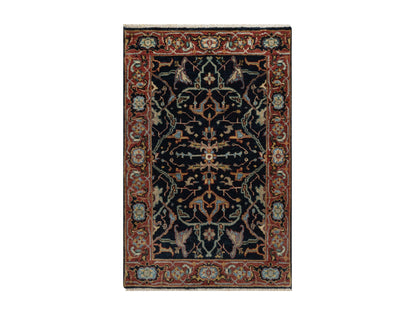 Blue 2'0" x 3'2" Heriz Hand knotted Wool Rug - Sku: O091486