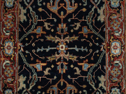 Blue 2'0" x 3'2" Heriz Hand knotted Wool Rug - Sku: O091486