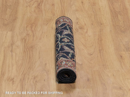 Blue 2'0" x 3'2" Heriz Hand knotted Wool Rug - Sku: O091486