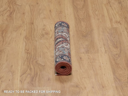 Red 2'0" x 3'0" Heriz Hand knotted Wool Rug - Sku: O091488