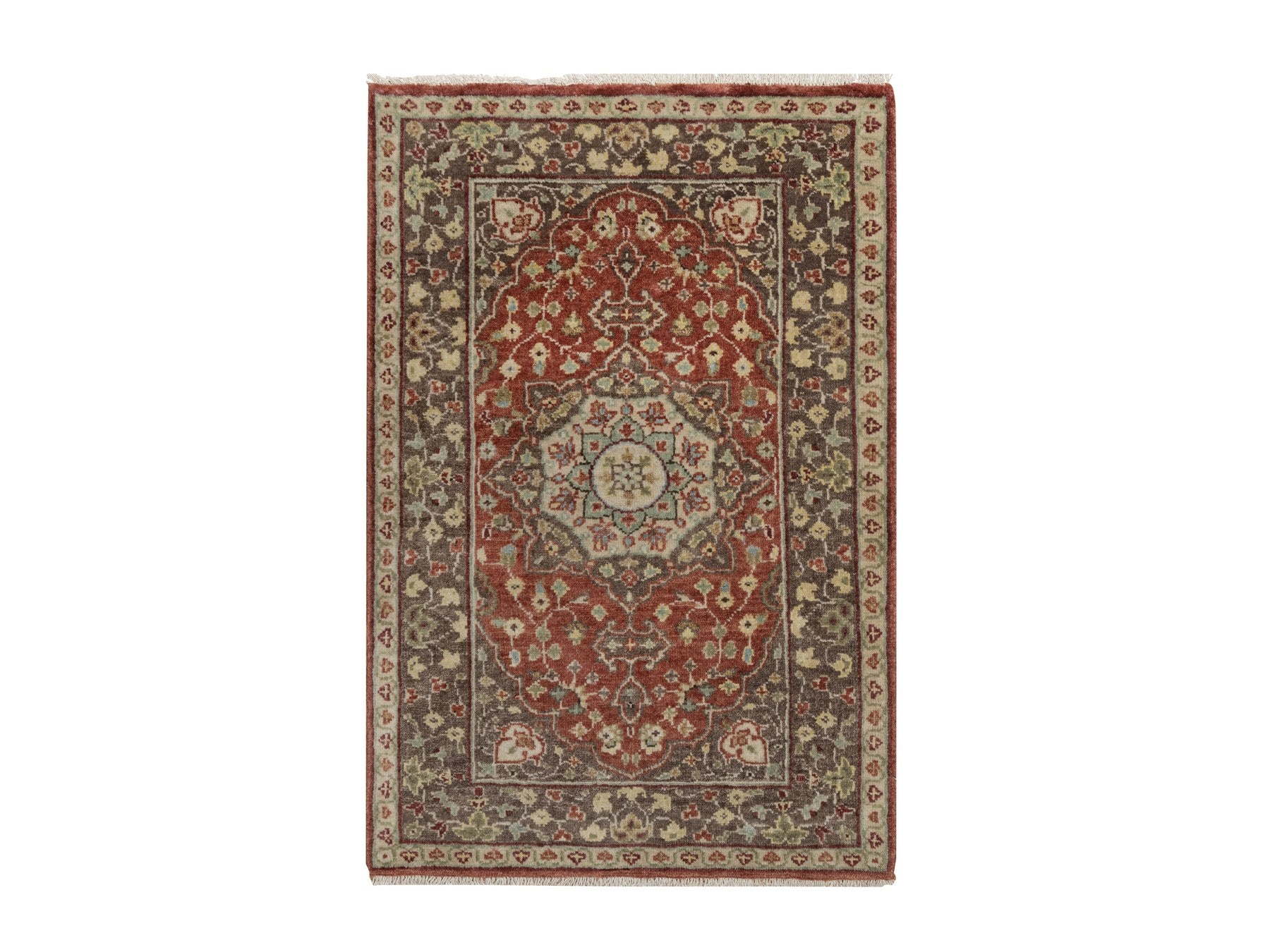 Red 2'0" x 3'1" Fine Oriental Hand knotted Wool Rug - Sku: O091489