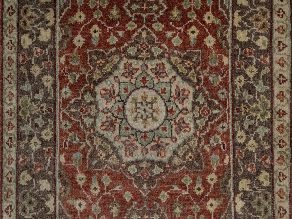 Tabriz Fine Oriental hand-knotted wool rug in Red & Brown, 2' x 3'1" — SKU O091489 (view 5)