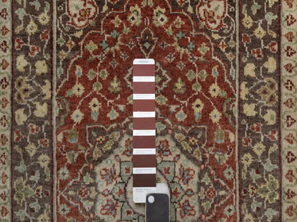 Tabriz Fine Oriental hand-knotted wool rug in Red & Brown, 2'1" x 3'1" — SKU O091490 (view 4)