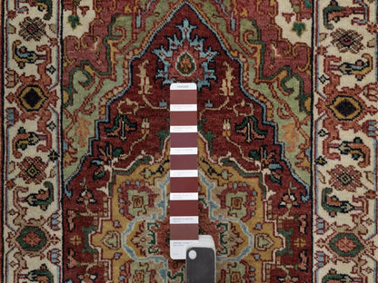 Heriz Heriz hand-knotted wool rug in Red & Ivory, 2'1" x 3' — SKU O091493 (view 4)